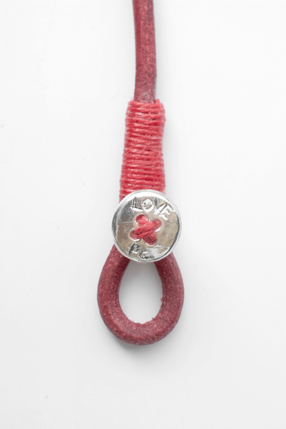 Porter Classic - LEATHER BRACELET W/ SILVER BUTTON - RED