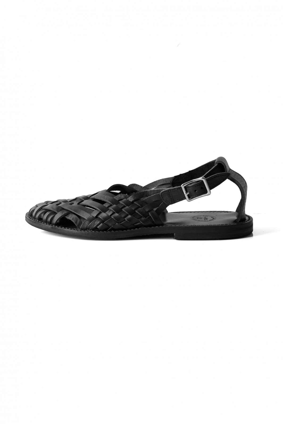 OLD JOE - "The Sculptor" ITALIAN LEATHER HURACHE SANDALS - BLACK