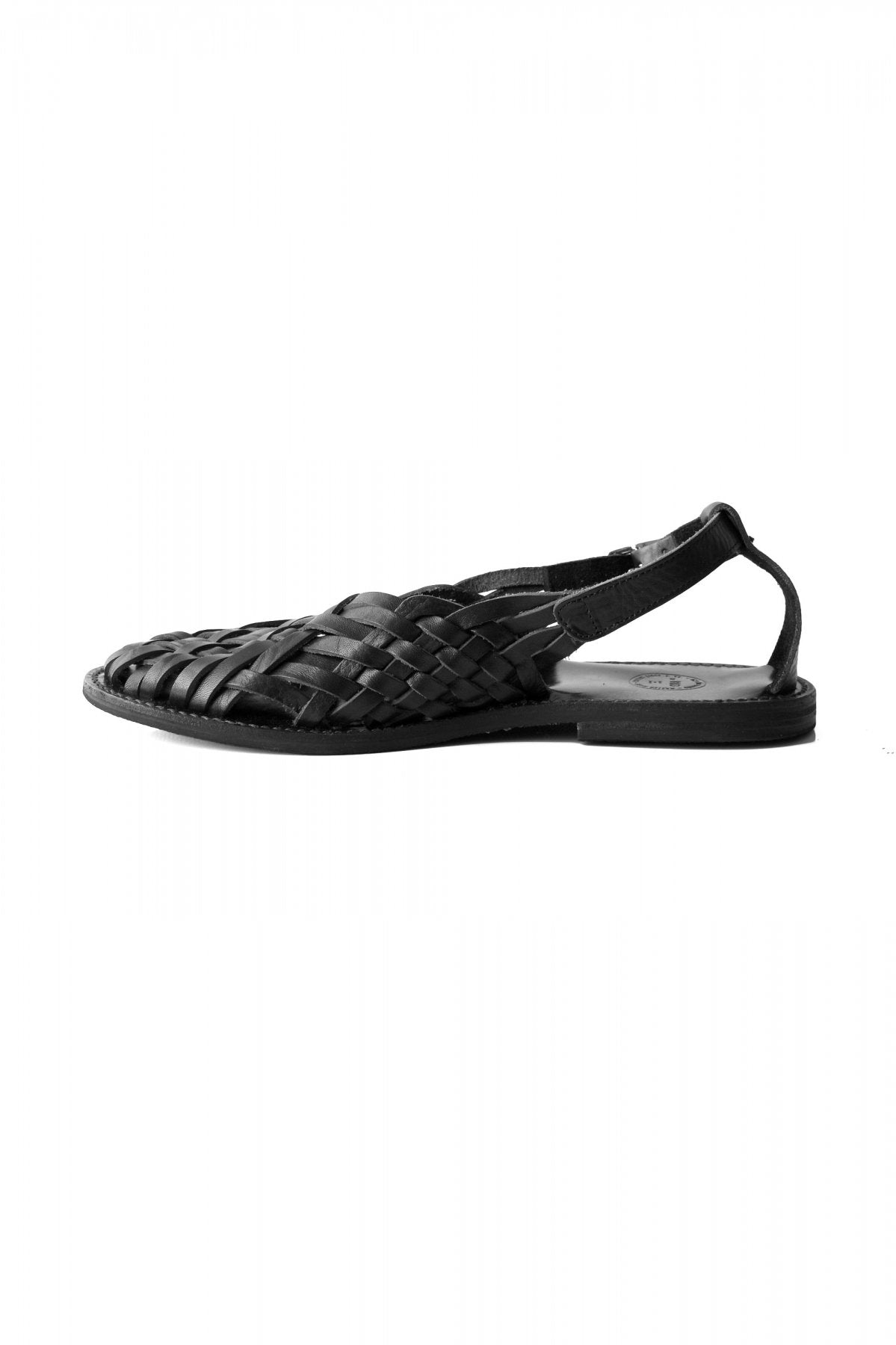 OLD JOE - "The Sculptor" ITALIAN LEATHER HURACHE SANDALS - BLACK