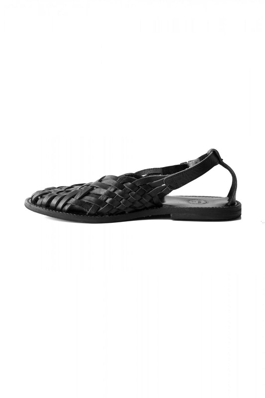 OLD JOE - "The Sculptor" ITALIAN LEATHER HURACHE SANDALS - BLACK