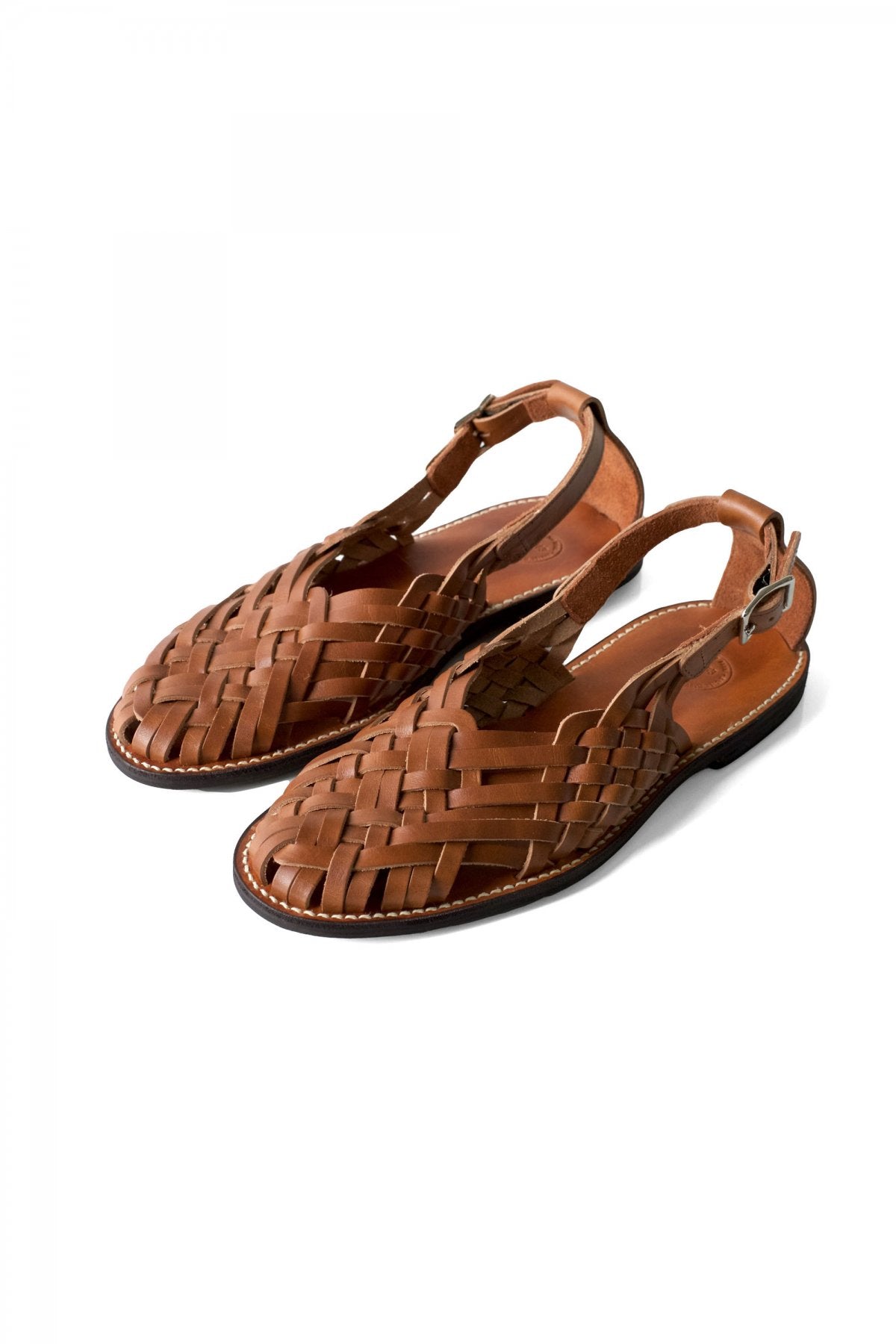 OLD JOE - "The Sculptor" ITALIAN LEATHER HURACHE SANDALS - CAMEL