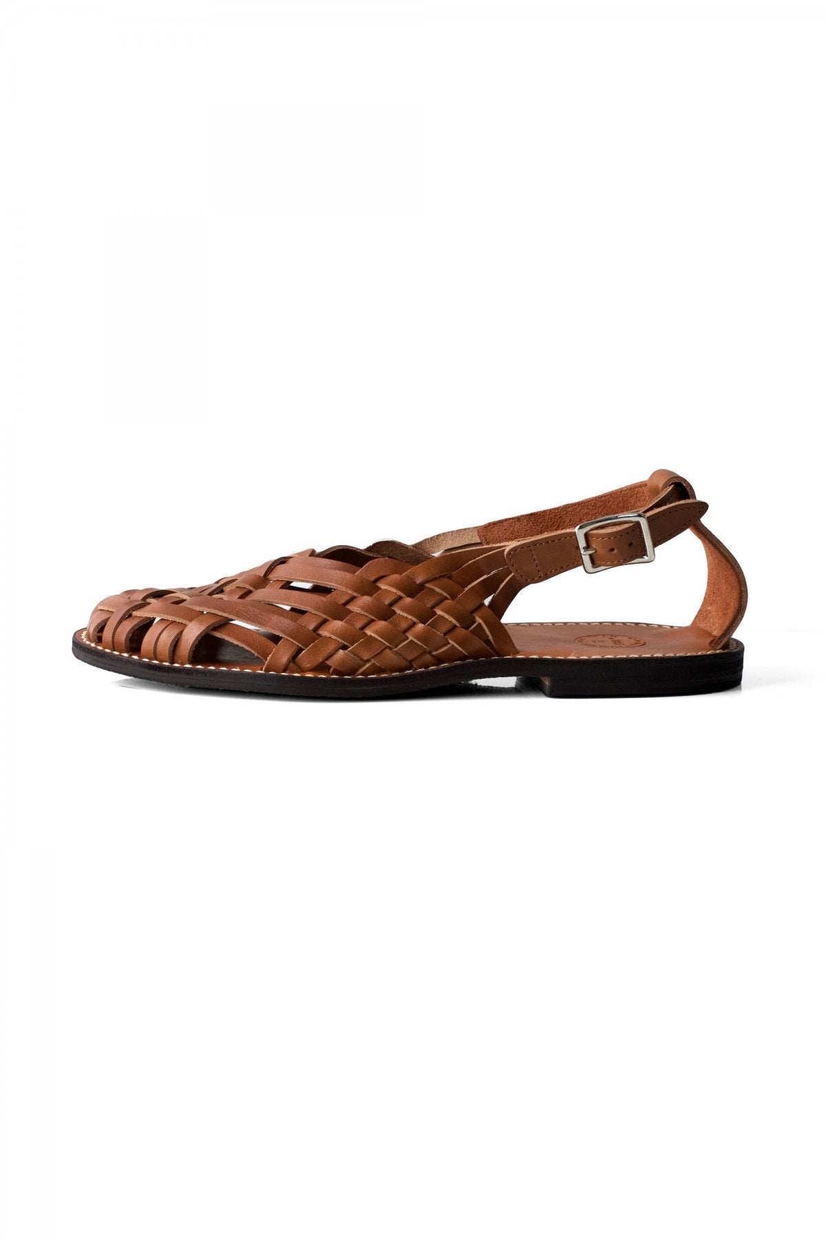 OLD JOE - "The Sculptor" ITALIAN LEATHER HURACHE SANDALS - CAMEL