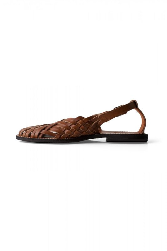 OLD JOE - "The Sculptor" ITALIAN LEATHER HURACHE SANDALS - CAMEL