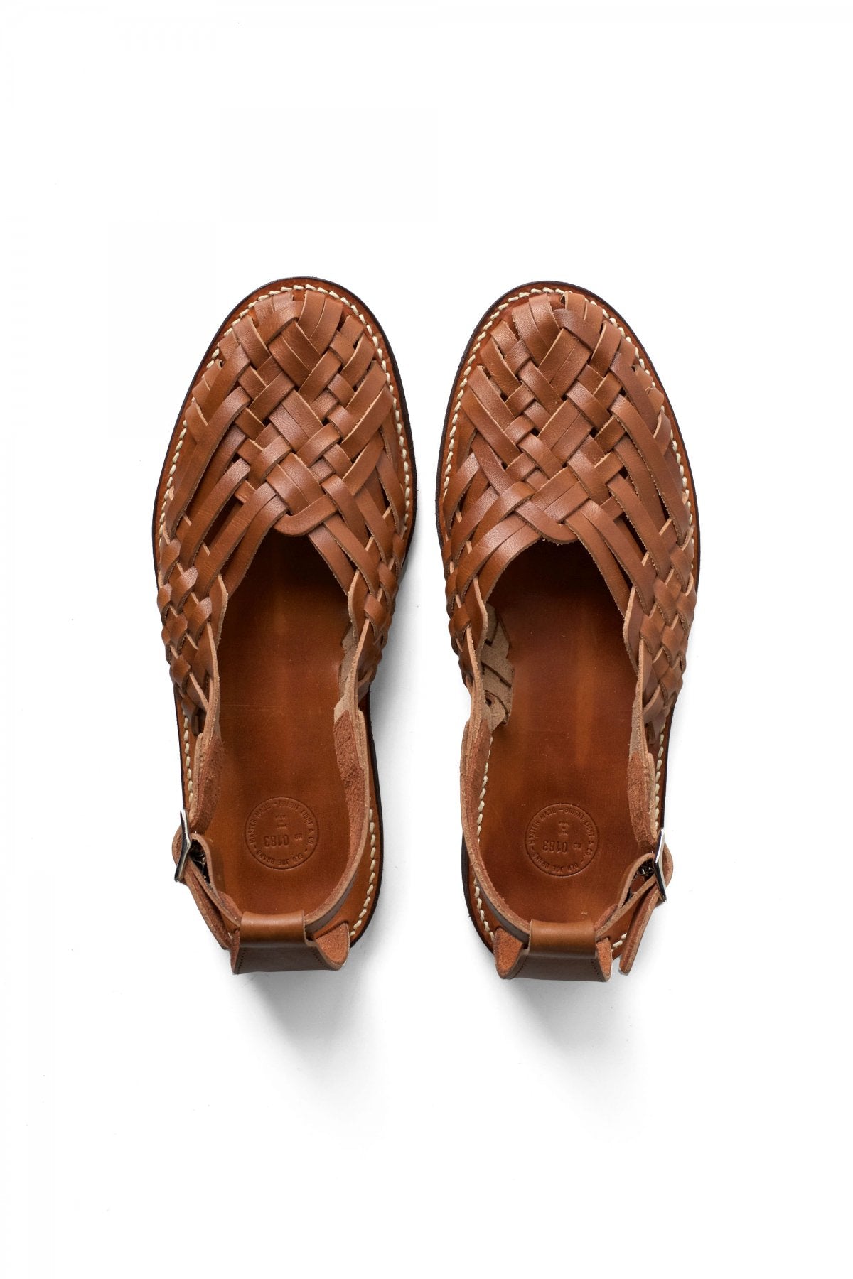 OLD JOE - "The Sculptor" ITALIAN LEATHER HURACHE SANDALS - CAMEL