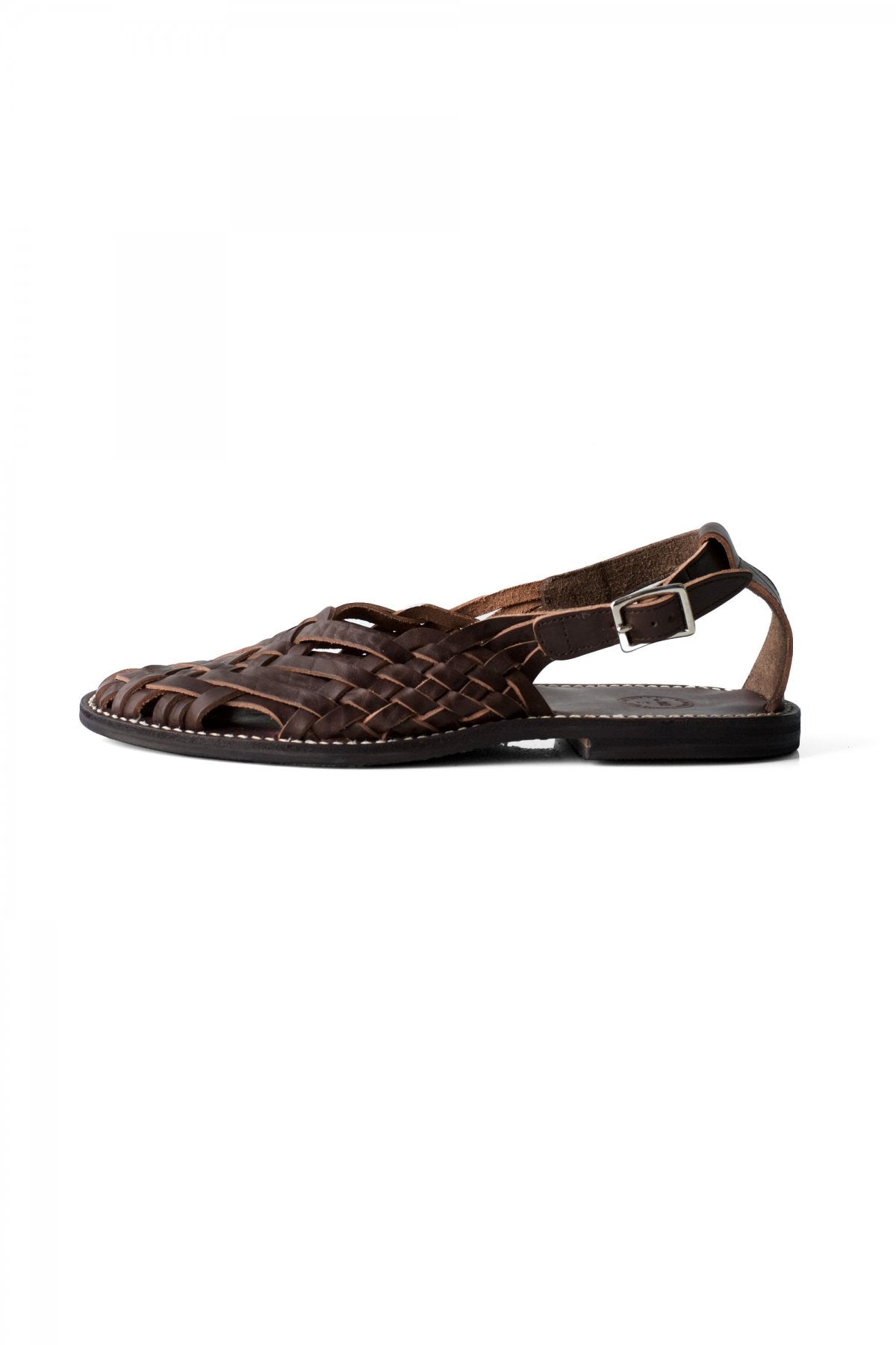 OLD JOE - "The Sculptor" ITALIAN LEATHER HURACHE SANDALS - WALNUT