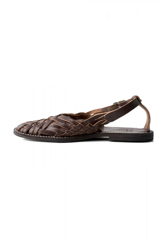 OLD JOE - "The Sculptor" ITALIAN LEATHER HURACHE SANDALS - WALNUT