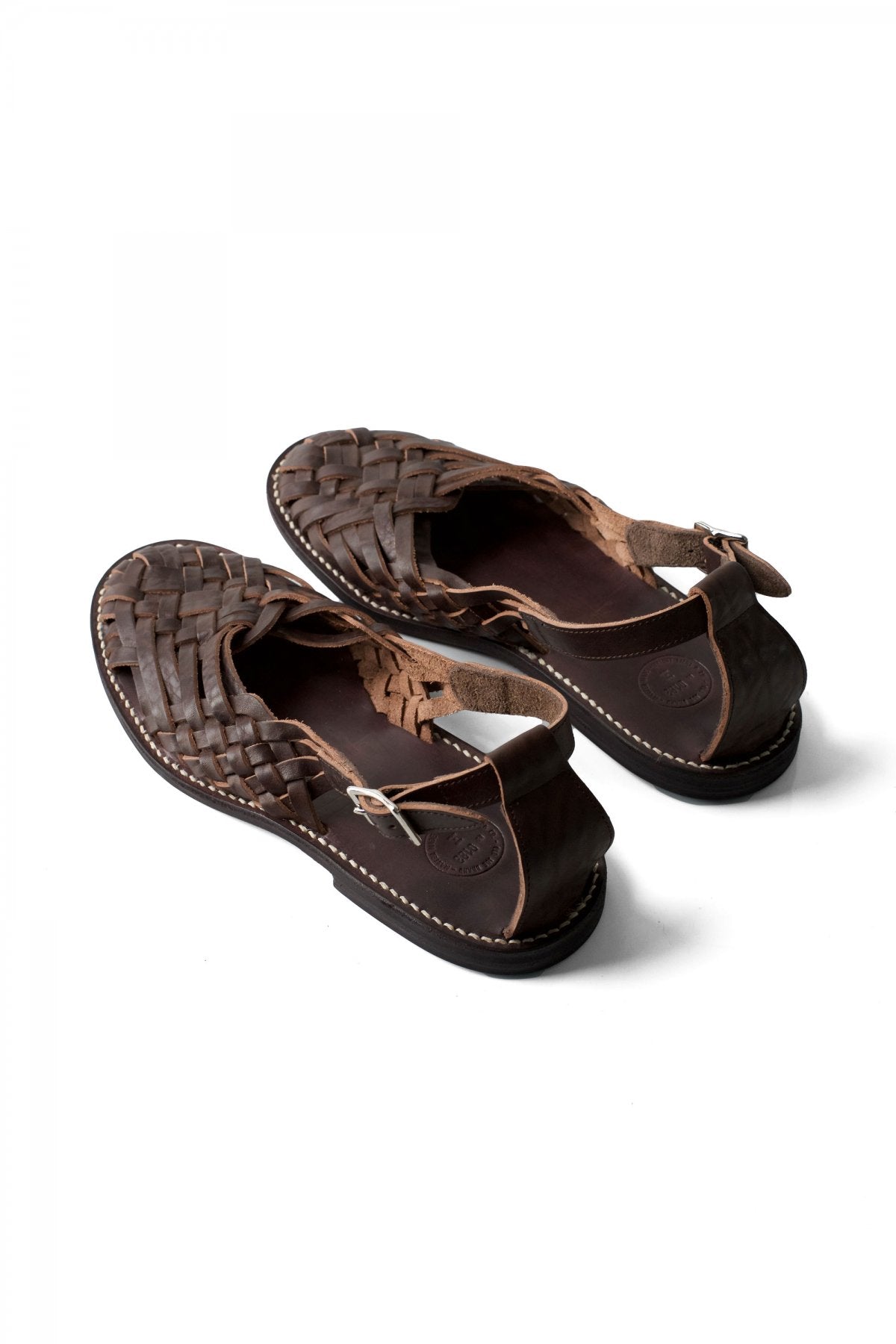 OLD JOE - "The Sculptor" ITALIAN LEATHER HURACHE SANDALS - WALNUT