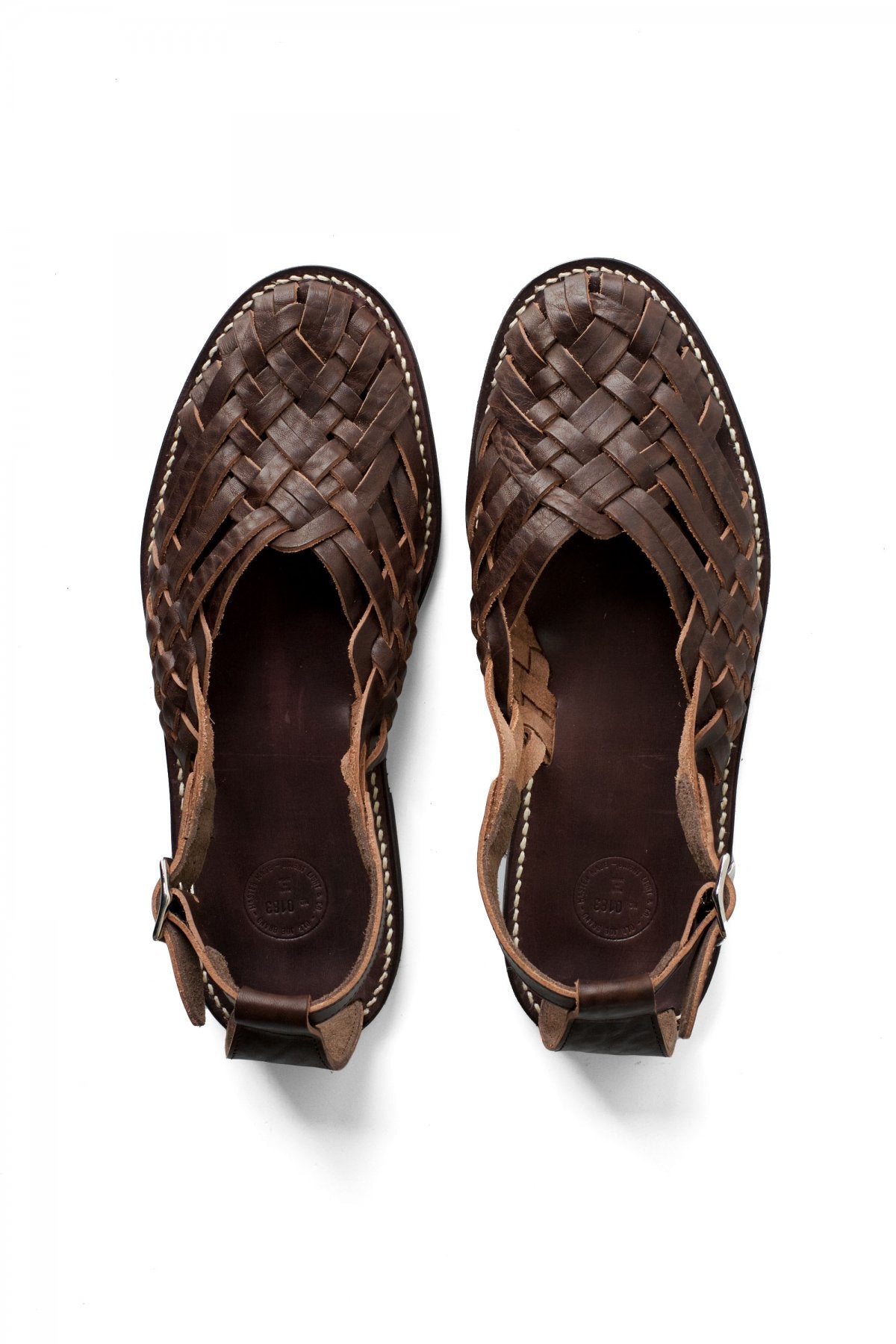 OLD JOE - "The Sculptor" ITALIAN LEATHER HURACHE SANDALS - WALNUT