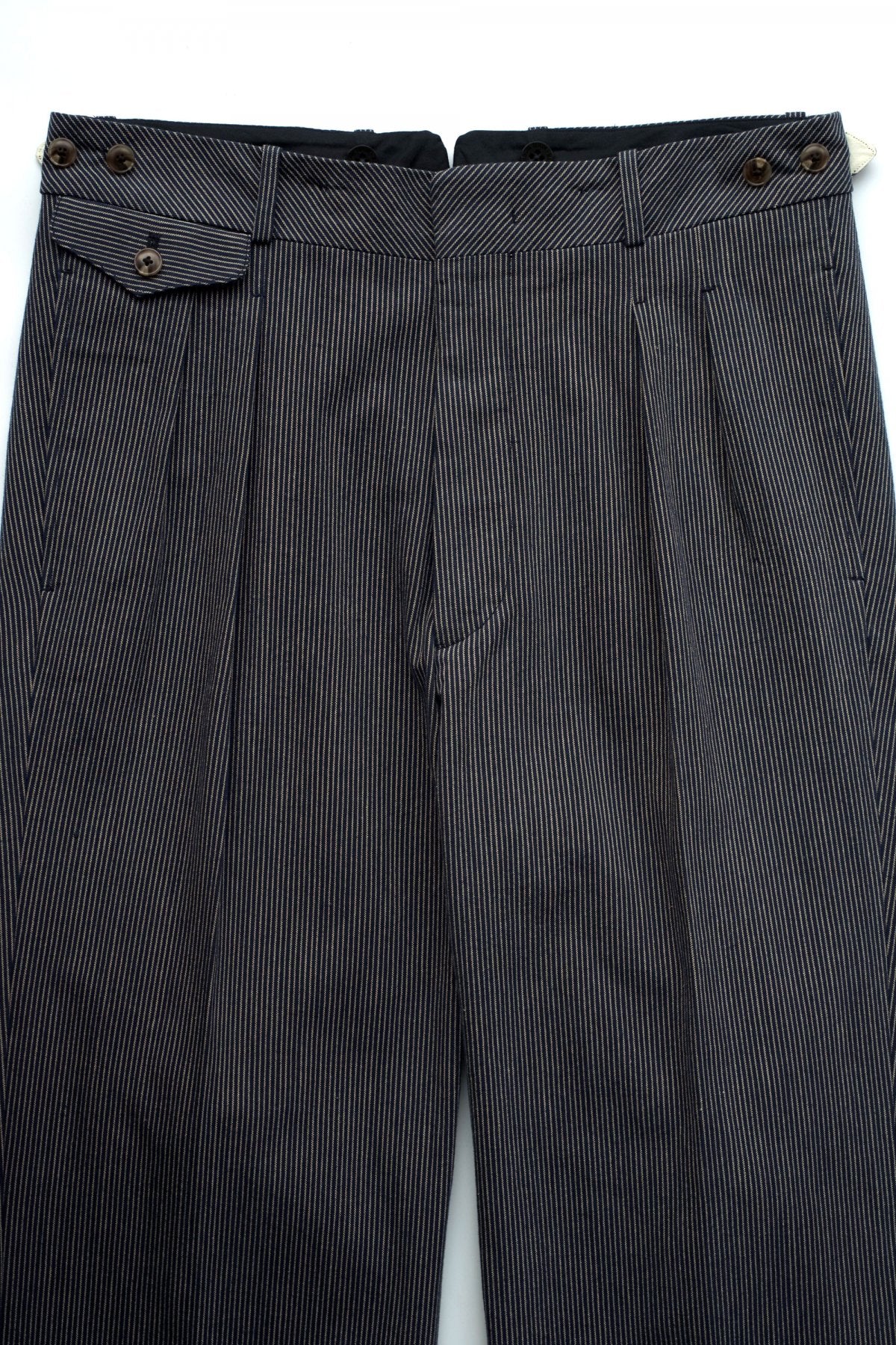 OLD JOE - DOUBLE-PLEATED DRAPE TROUSER - FADE STRIPE