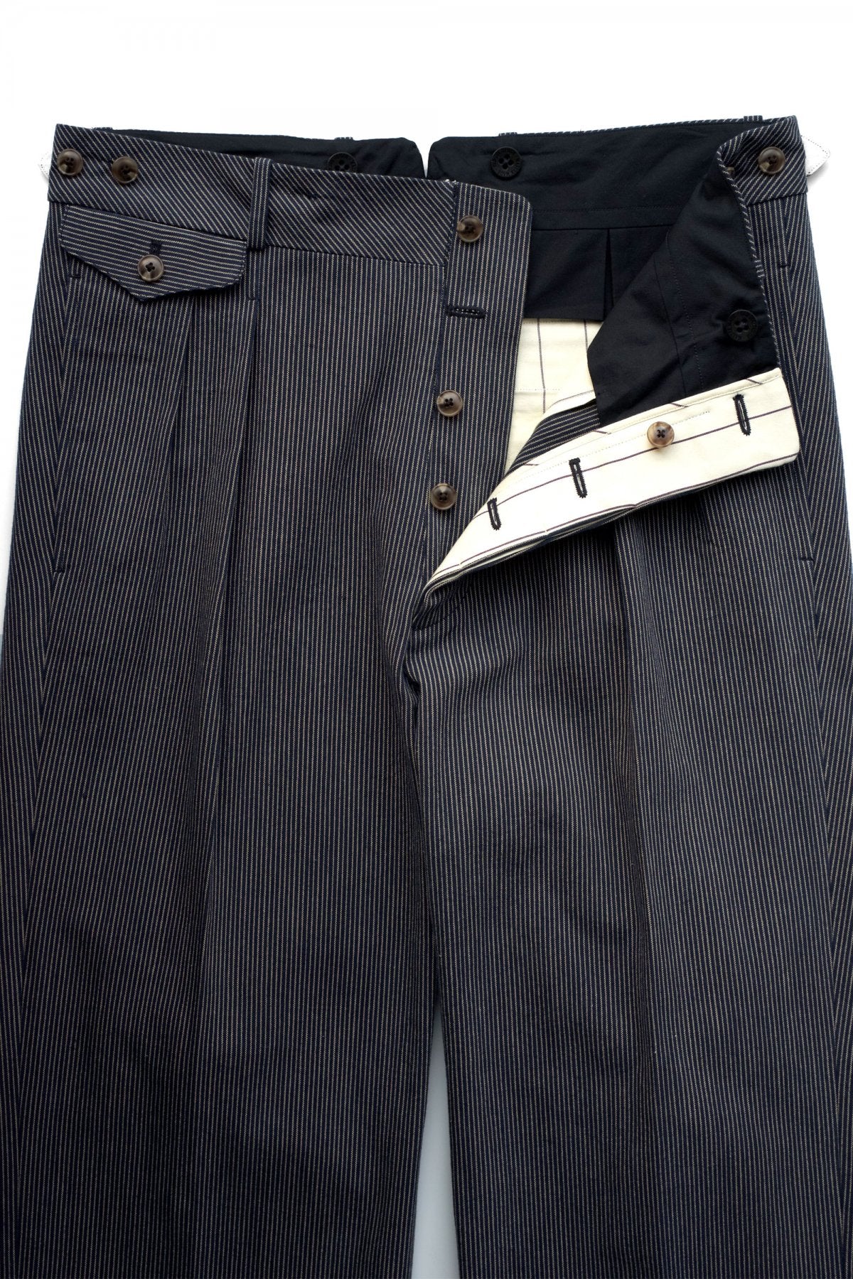 OLD JOE - DOUBLE-PLEATED DRAPE TROUSER - FADE STRIPE