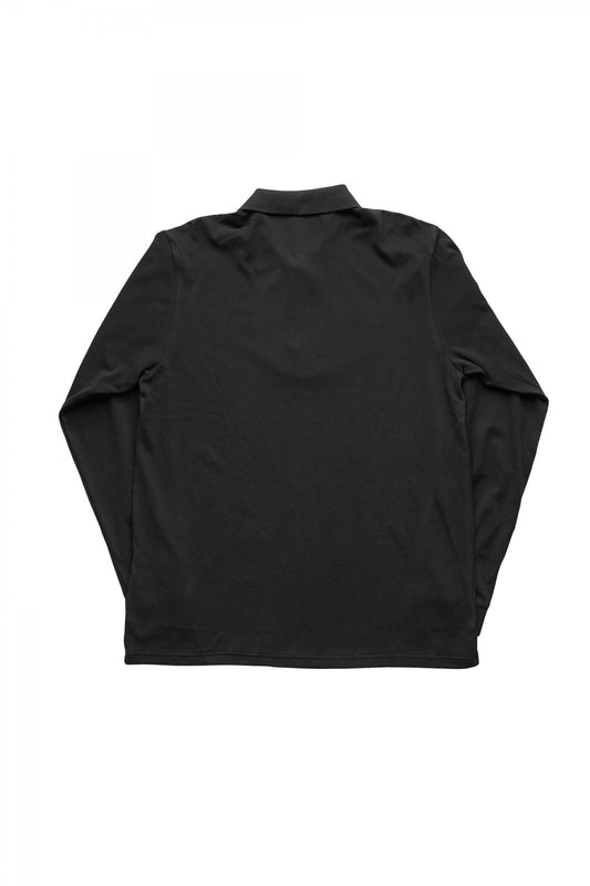 Porter Classic - SUVIN GOLD POLO SHIRT LONG SLEEVE - BLACK