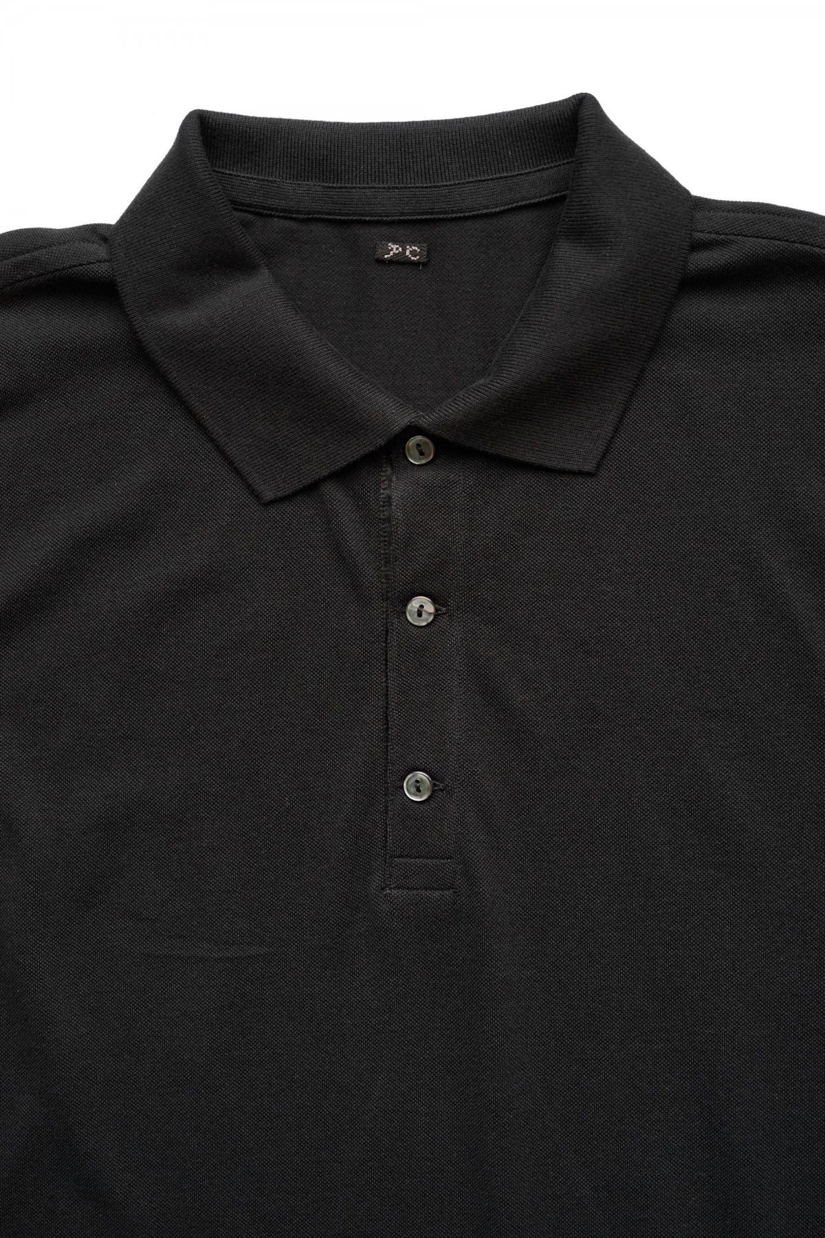 Porter Classic - SUVIN GOLD POLO SHIRT LONG SLEEVE - BLACK