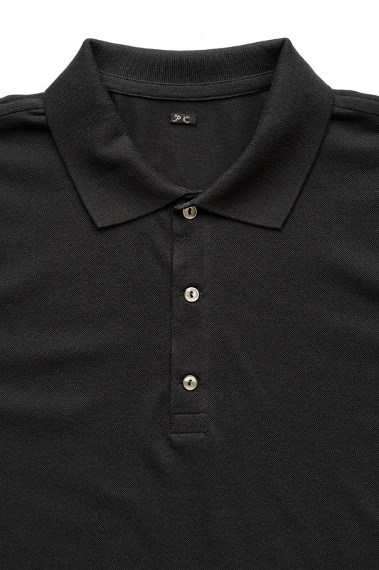 Porter Classic - SUVIN GOLD POLO SHIRT - BLACK