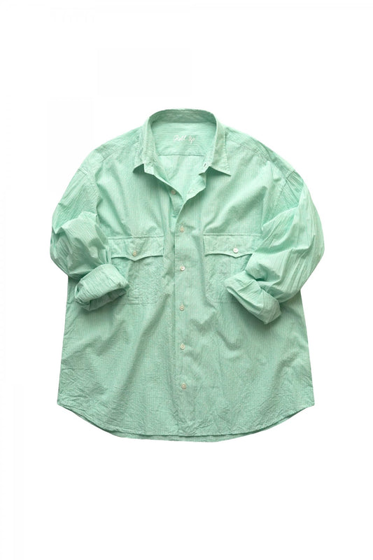 Porter Classic - ROLL UP STRIPE SHIRT - GREEN