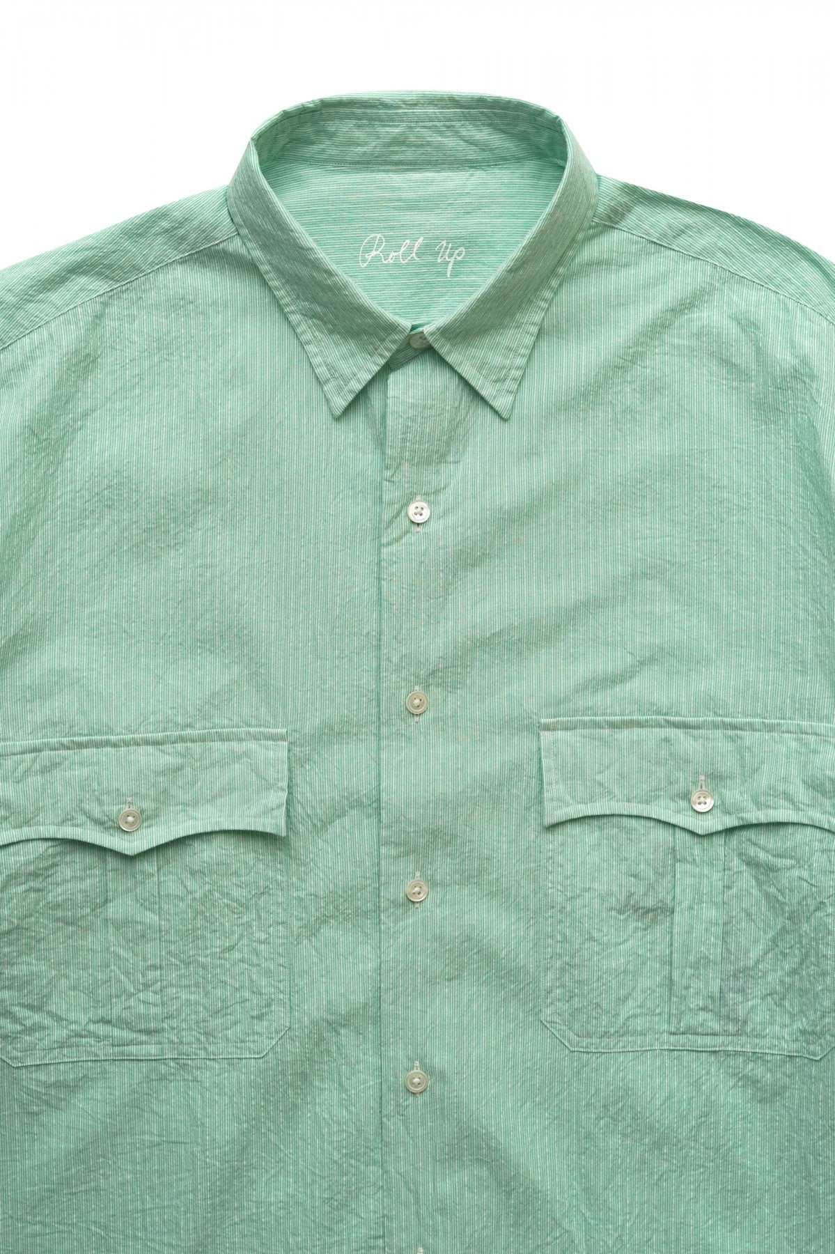 Porter Classic - ROLL UP STRIPE SHIRT - GREEN