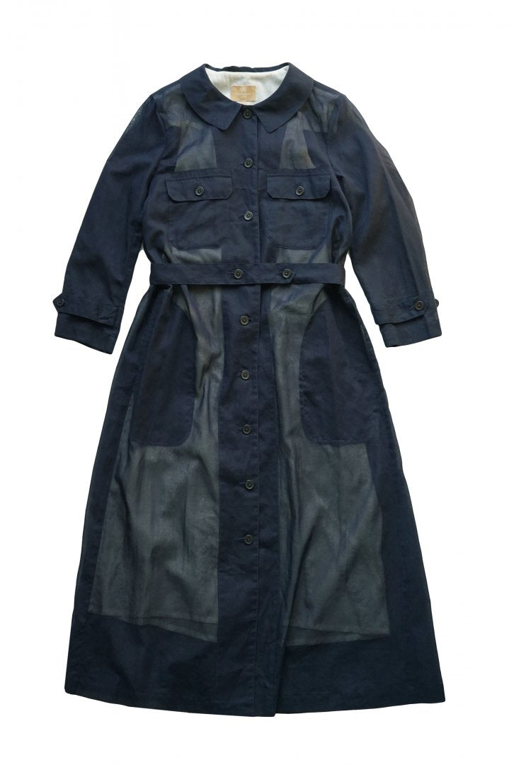 Nigel Cabourn woman - WORK DRESS - CHIFFON - NAVY