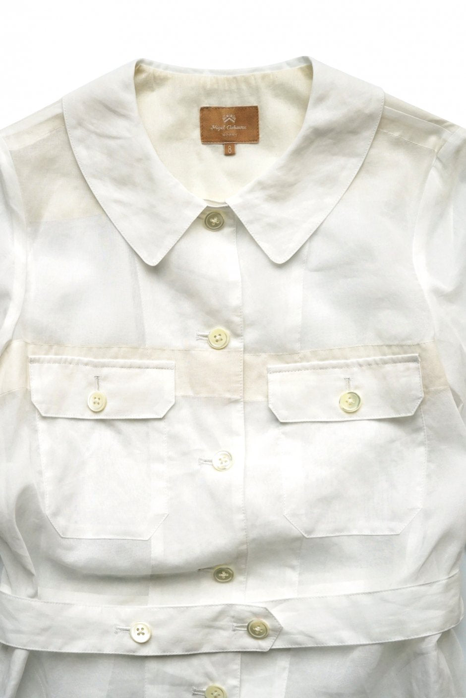 Nigel Cabourn woman - WORK DRESS - CHIFFON - WHITE