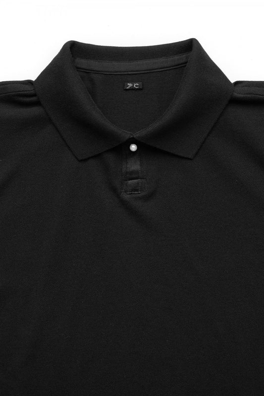 Porter Classic - SUVIN GOLD WHITE PEARL POLO SHIRT (for PC LADIES) - BLACK