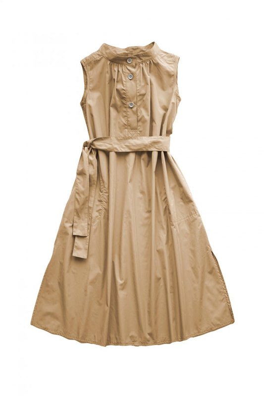 Nigel Cabourn woman - FARMER SLEEVELESS DRESS - BEIGE