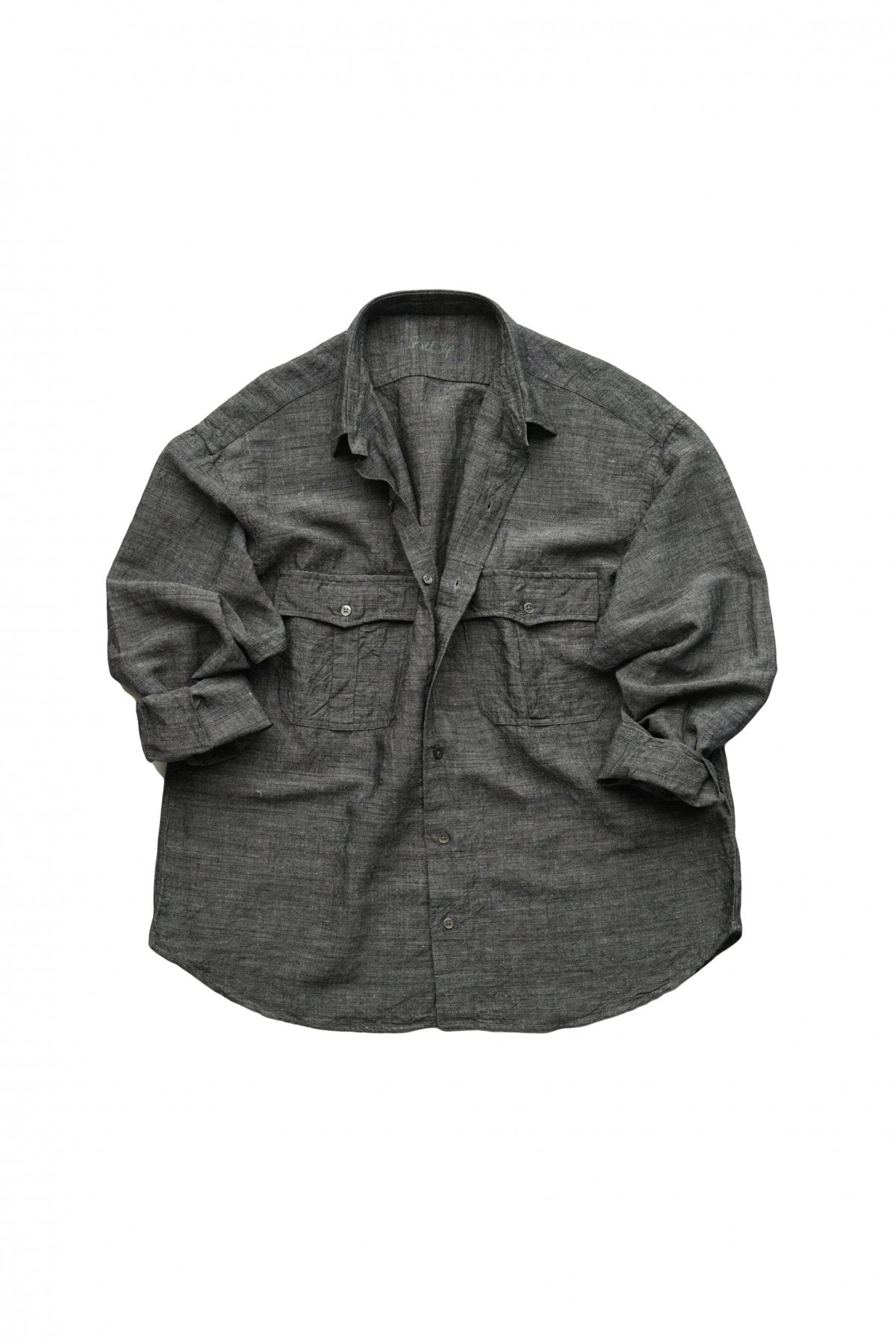 Porter Classic - ROLL UP BAMBOO LINEN SHIRT - GRAY