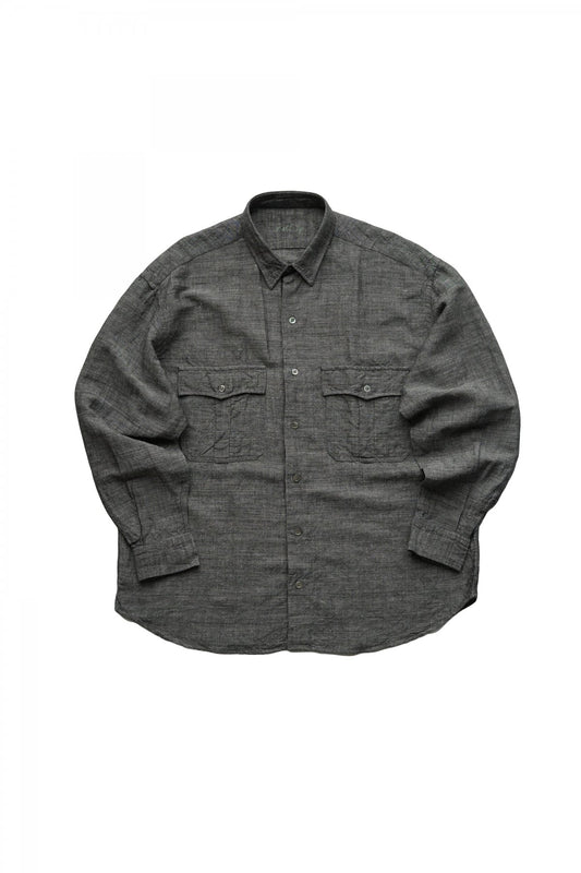 Porter Classic - ROLL UP BAMBOO LINEN SHIRT - GRAY