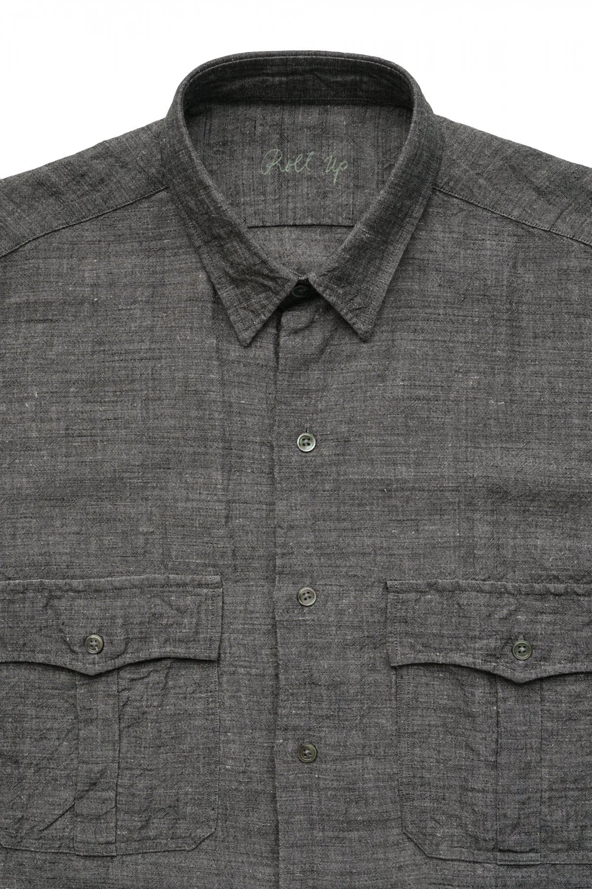 Porter Classic - ROLL UP BAMBOO LINEN SHIRT - GRAY