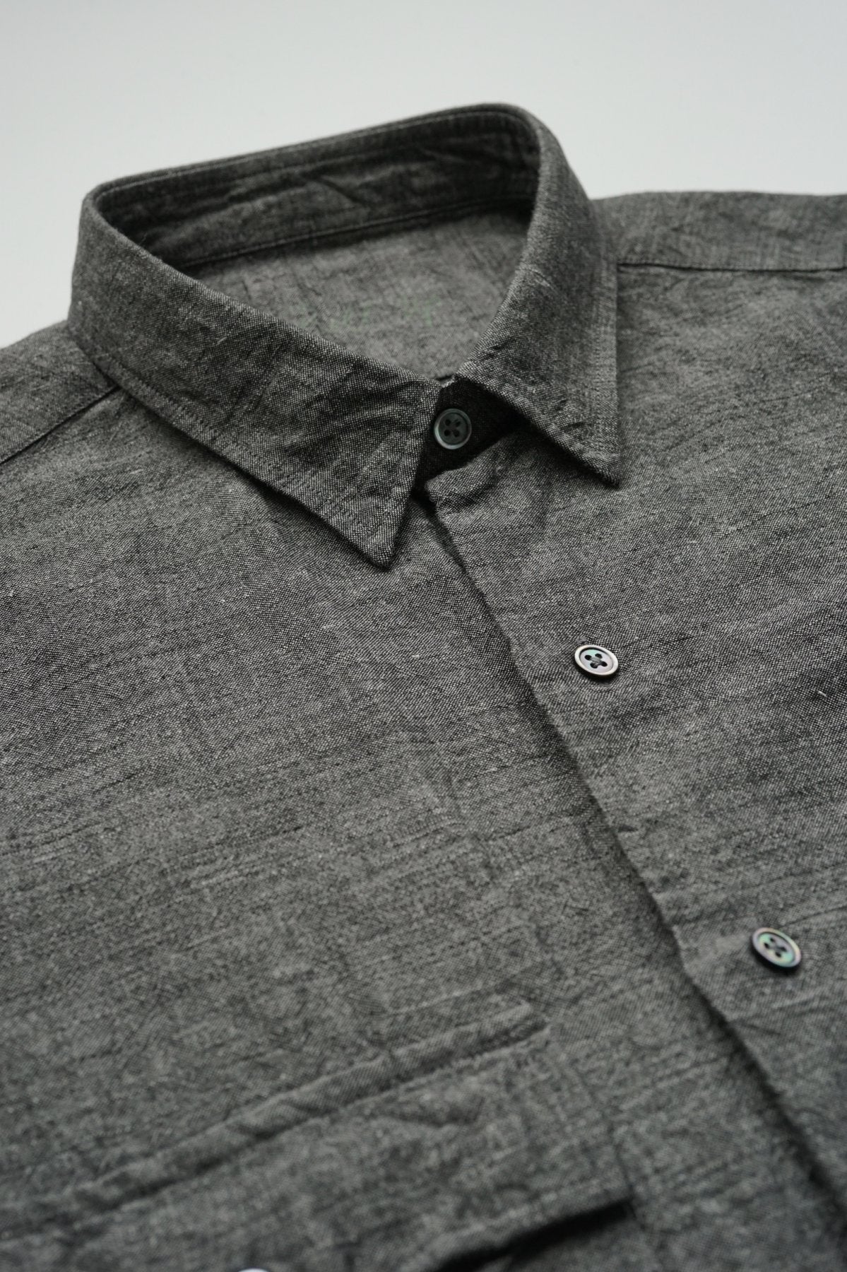 Porter Classic - ROLL UP BAMBOO LINEN SHIRT - GRAY