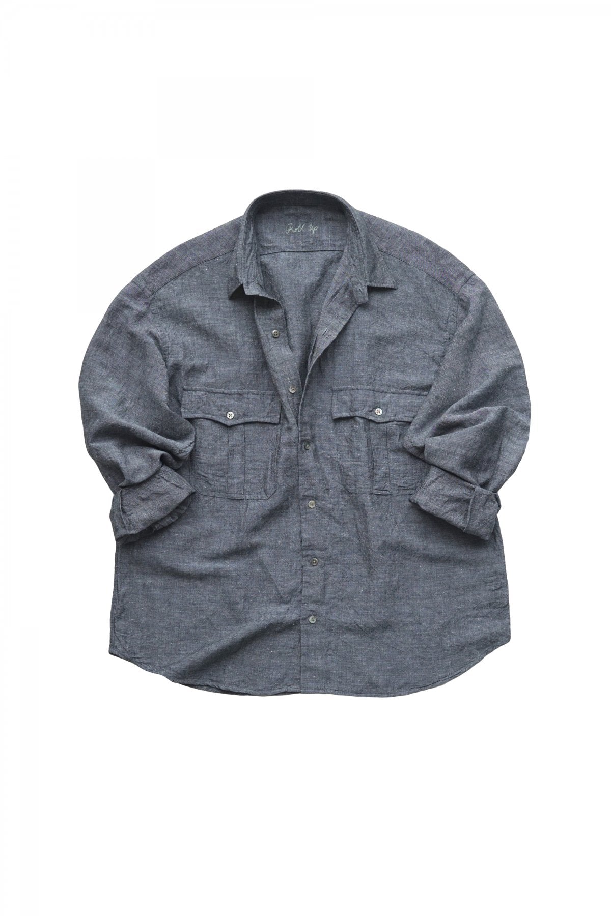 Porter Classic - ROLL UP BAMBOO LINEN SHIRT - NAVY