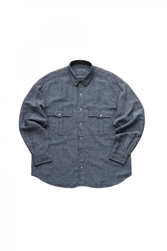 Porter Classic - ROLL UP BAMBOO LINEN SHIRT - NAVY