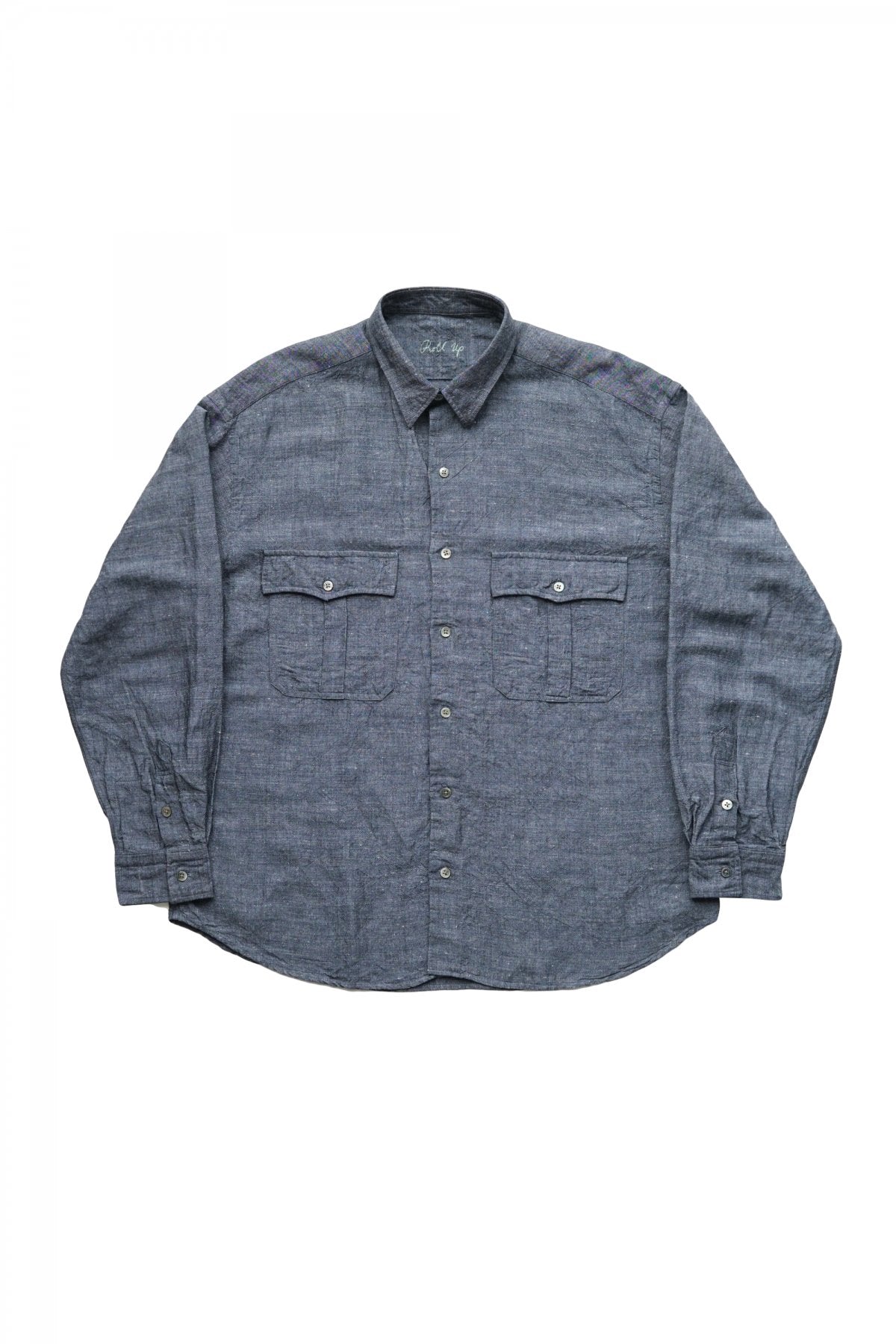 Porter Classic - ROLL UP BAMBOO LINEN SHIRT - NAVY