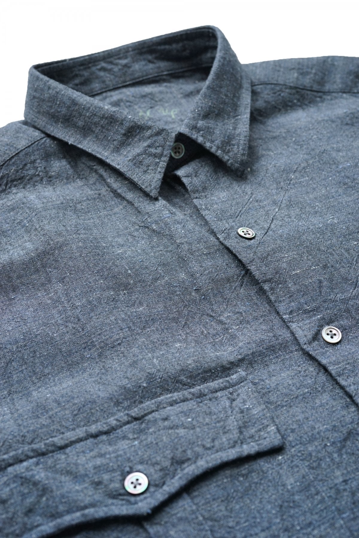 Porter Classic - ROLL UP BAMBOO LINEN SHIRT - NAVY