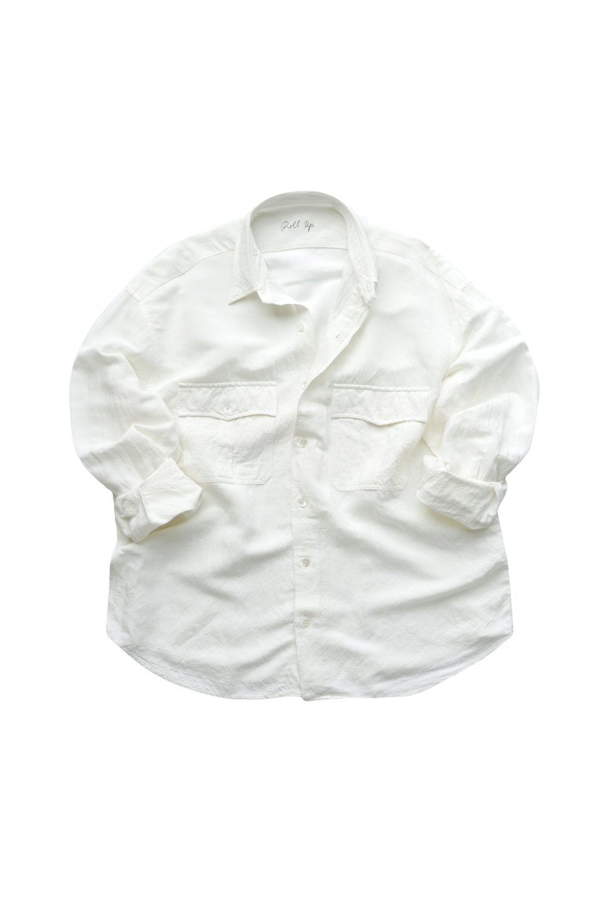 Porter Classic - ROLL UP BAMBOO LINEN SHIRT - WHITE