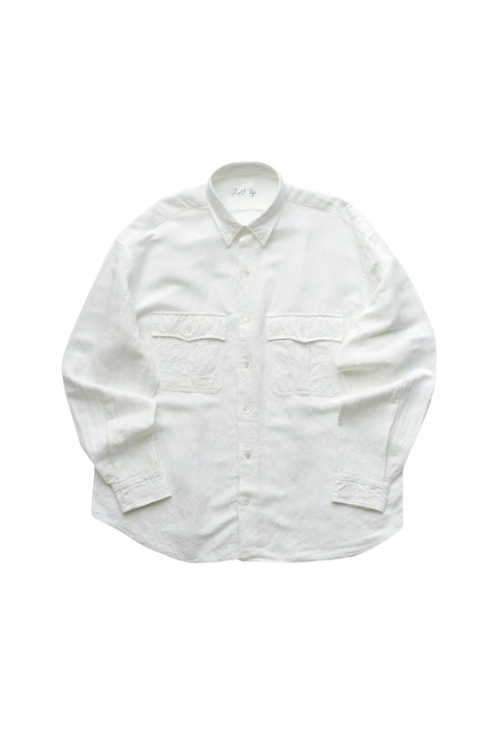 Porter Classic - ROLL UP BAMBOO LINEN SHIRT - WHITE