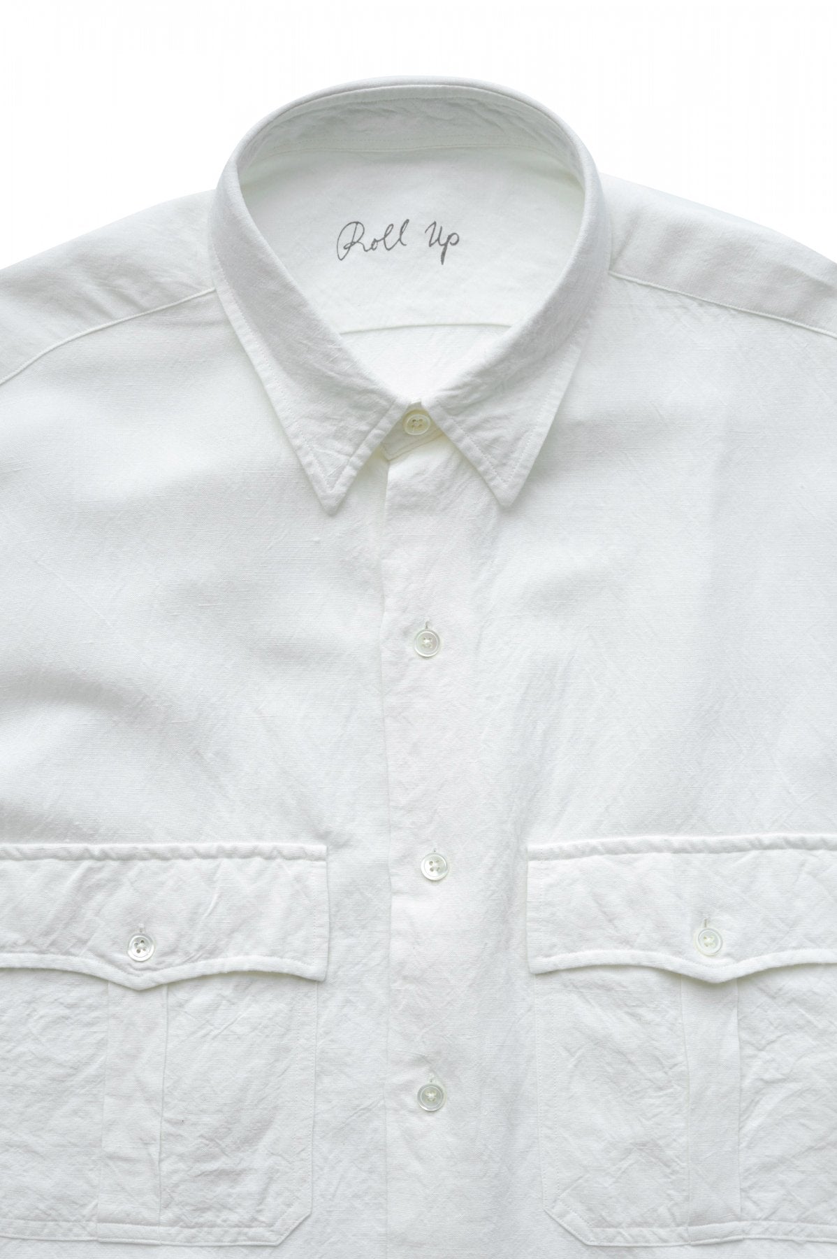 Porter Classic - ROLL UP BAMBOO LINEN SHIRT - WHITE