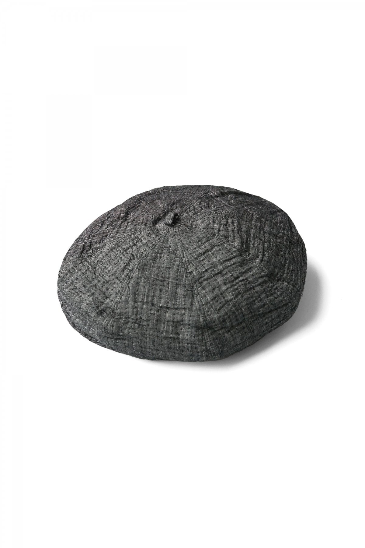 Porter Classic - SASHIKO LINEN PREMIUM SOFT BERET - BLACK