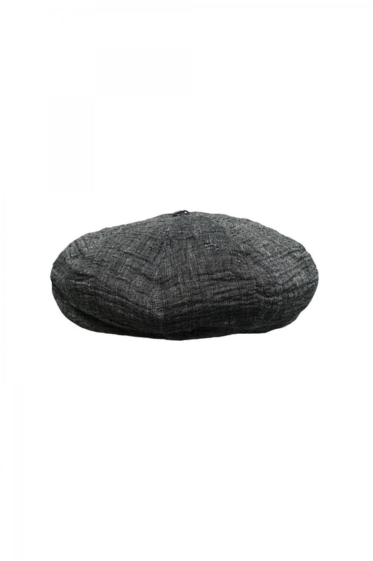 Porter Classic - SASHIKO LINEN PREMIUM SOFT BERET - BLACK