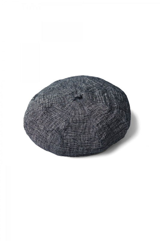 Porter Classic - SASHIKO LINEN PREMIUM SOFT BERET - BLUE