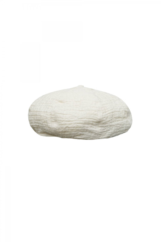 Porter Classic - SASHIKO LINEN PREMIUM SOFT BERET - WHITE