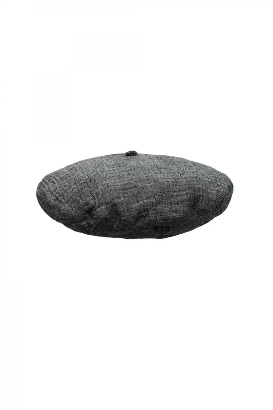 Porter Classic - SASHIKO LINEN PREMIUM SOFT JAZZ BERET - BLACK