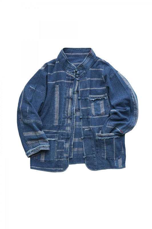 Porter Classic - AFRICAN COTTON CHINESE JACKET - BLUE