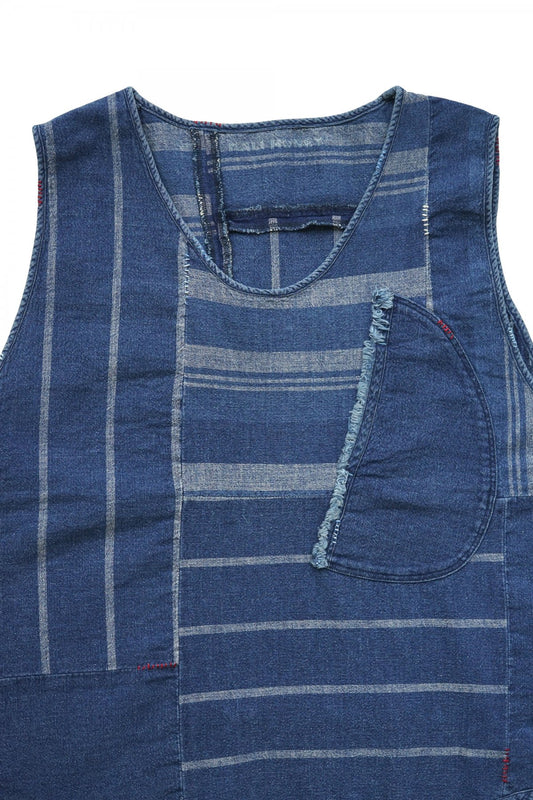 Porter Classic - AFRICAN COTTON VEST - BLUE