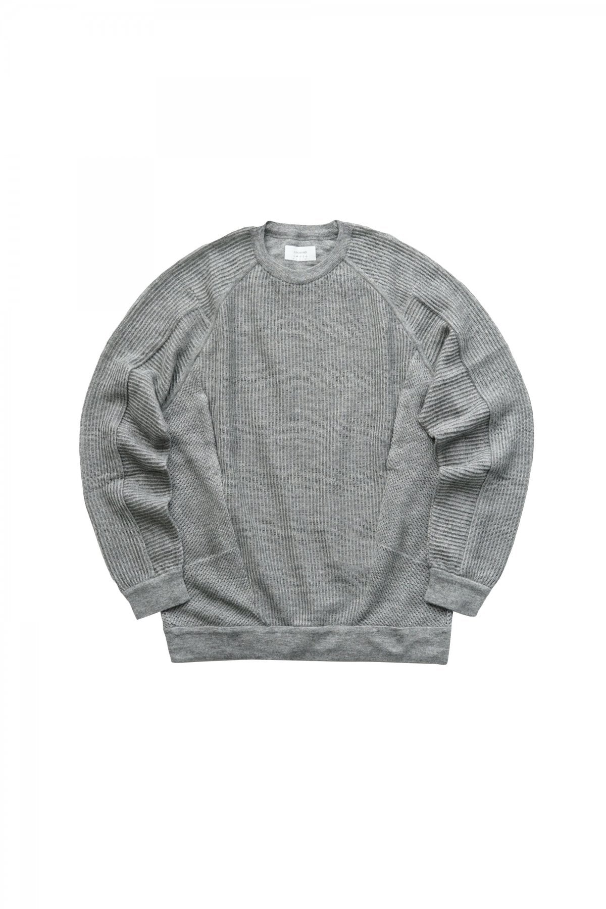 ACRONYM - C1-AM - Cashllama Silk Mesh Crewneck Sweatshirt - GRAY