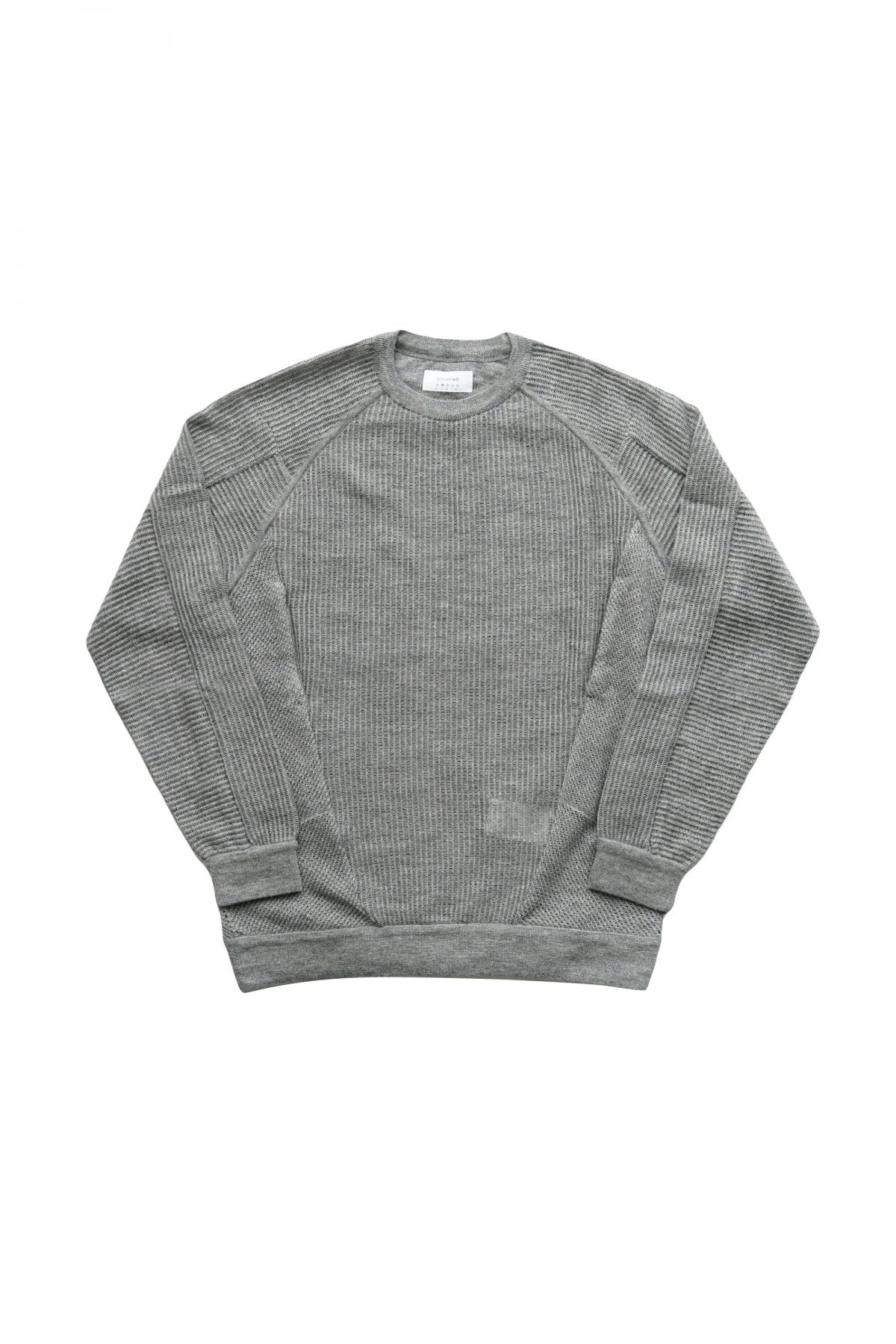 ACRONYM - C1-AM - Cashllama Silk Mesh Crewneck Sweatshirt - GRAY