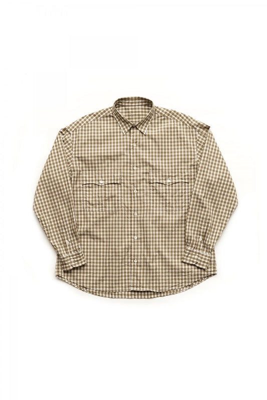 Porter Classic - ROLL UP TRICOLOR GINGHAM CHECK SHIRT - GOLD