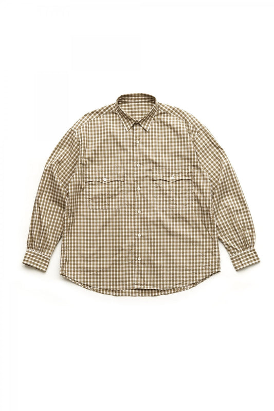 Porter Classic - ROLL UP TRICOLOR GINGHAM CHECK SHIRT - GOLD