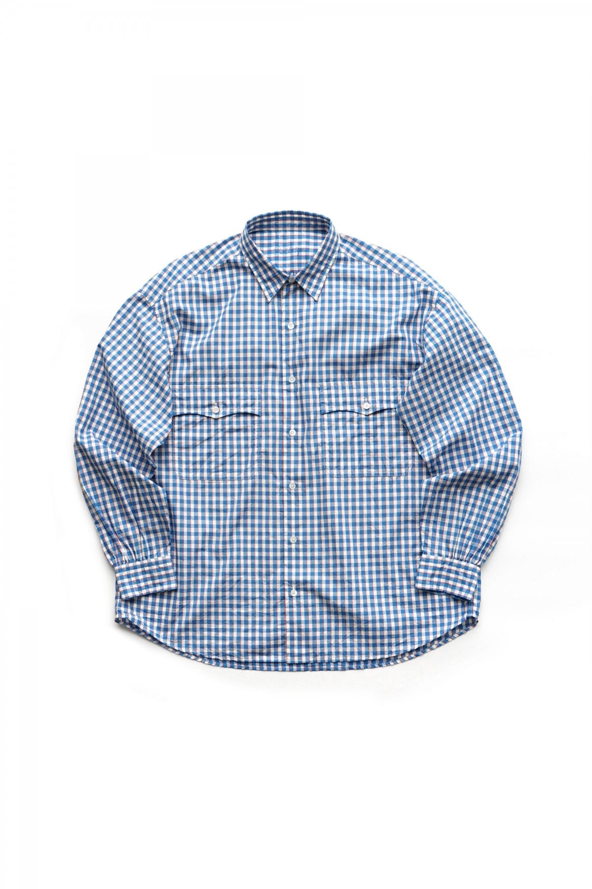 Porter Classic - ROLL UP TRICOLOR GINGHAM CHECK SHIRT - BLUE