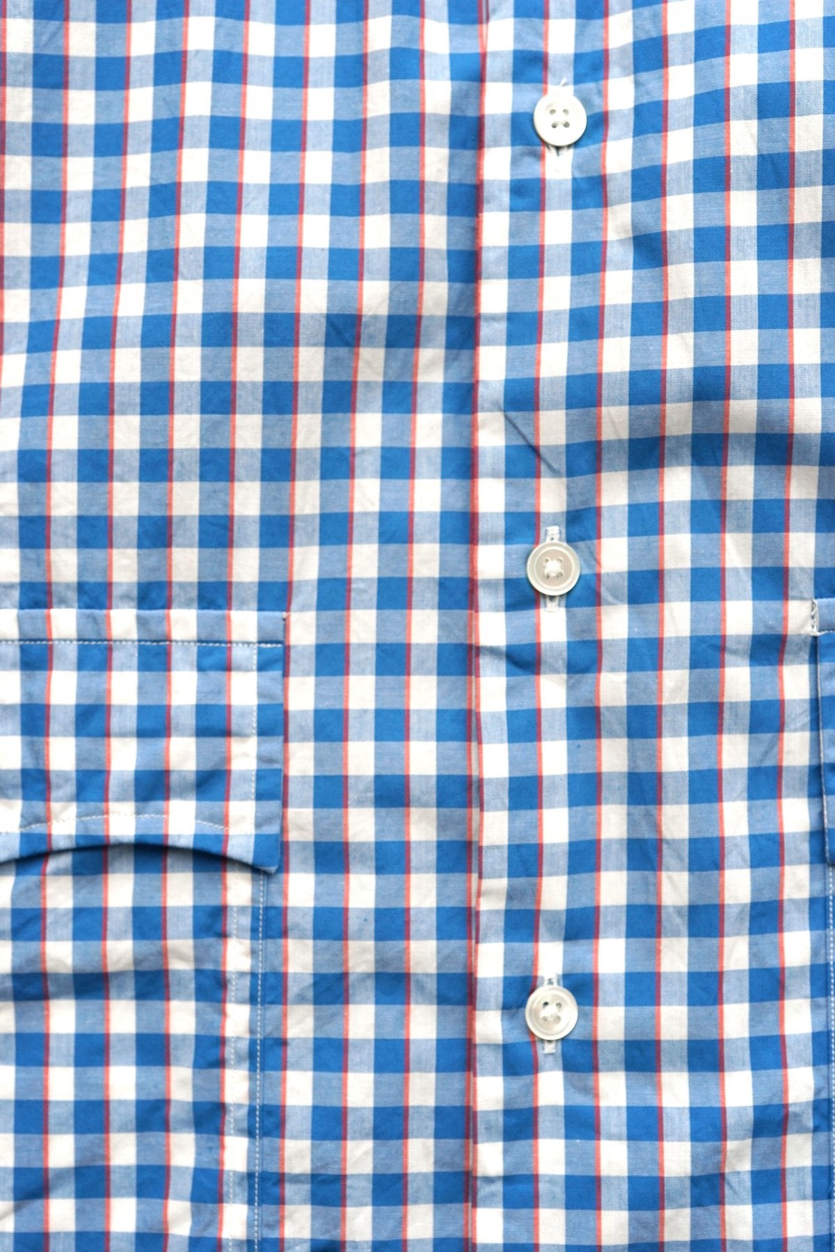 Porter Classic - ROLL UP TRICOLOR GINGHAM CHECK SHIRT - BLUE