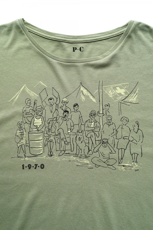 Porter Classic - T-SHIRT / MASH SHOWER SCENE - OLIVE