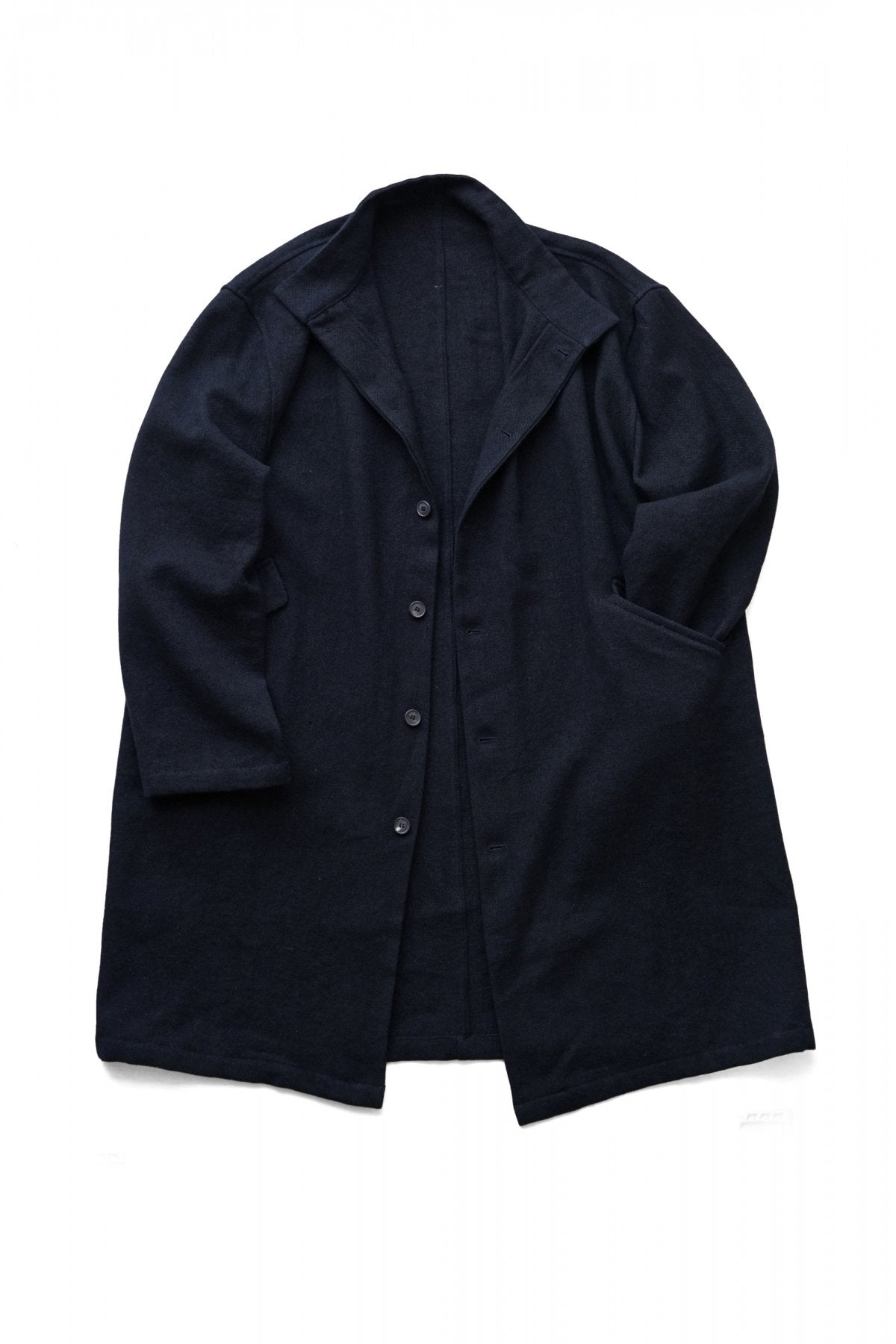 Bergfabel -UNLINED OVERSIZE COAT - BALCK NAVY