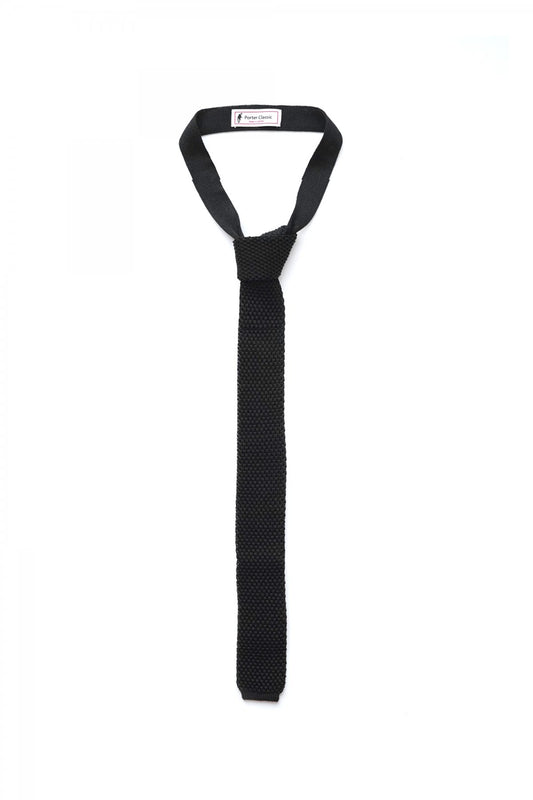 Porter Classic - CLASSIC KNIT TIE - BLACK